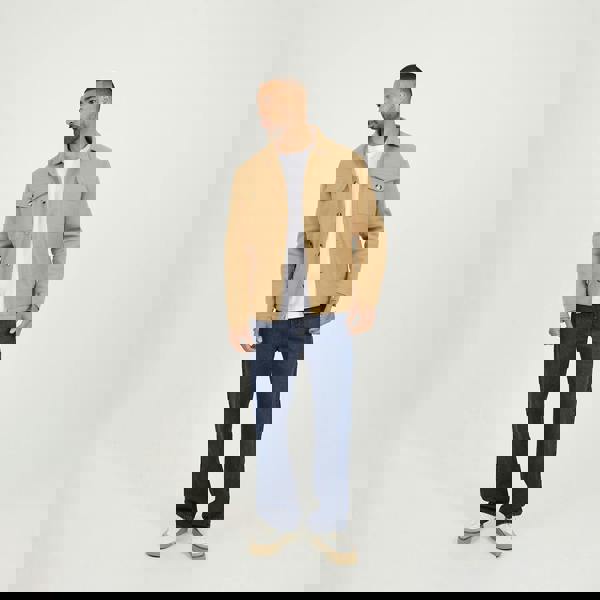 Brave Soul Camel Faux Wool Button Through Padded Shacket - Camel Image 3