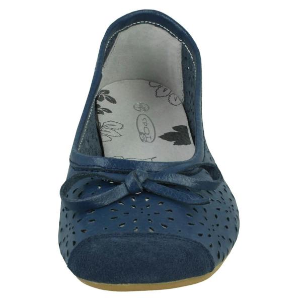 Spot On Ladies Spot On Detailed Ballerina Flats F8006