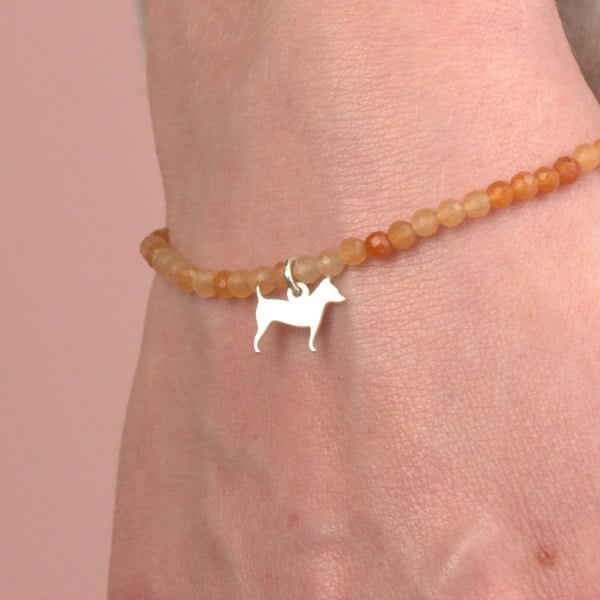 Jack Russell Silhouette Crystal Bracelet - Personalised - MYLEE London
