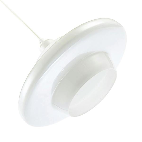 Modern UFO Disc Styled Ceiling Pendant Light Shade in Opal White Glass Image 5