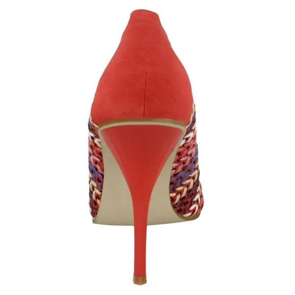 Spot On Ladies Spot On Heeled Peep Toe Court Shoe