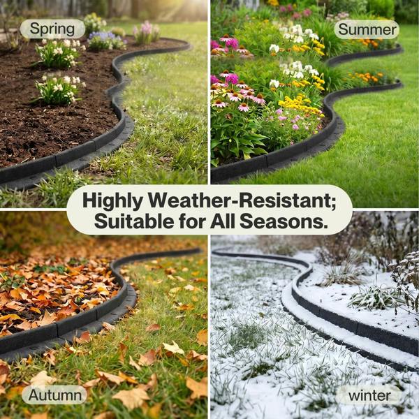 Lambu Garden Edging Border 5 Pack Bendable Lawn Landscape Edging Paths Grey