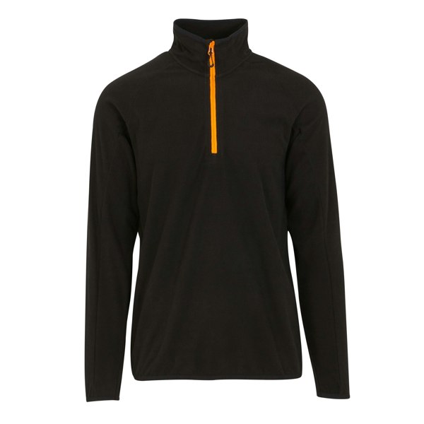 Regatta Mens Navigate Half Zip Fleece - Black/Orange Pop