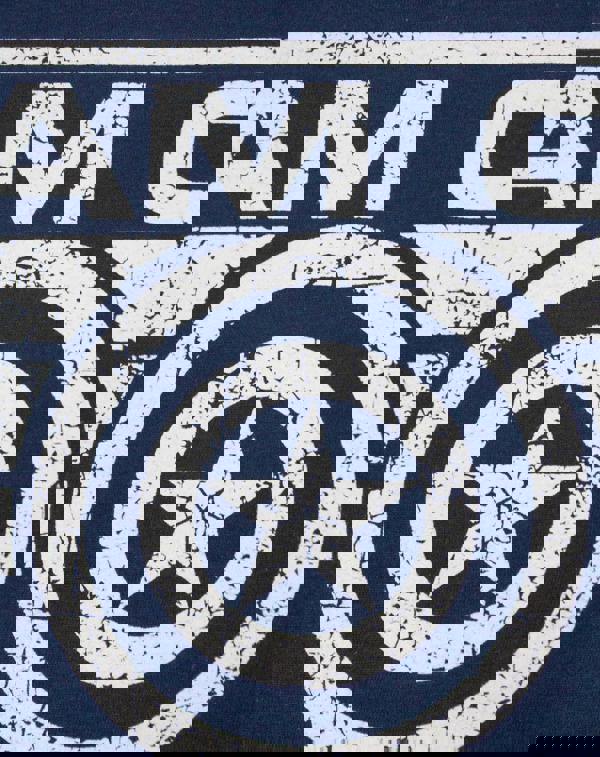 Marvel Mens Blue Captain America - Team Cap Slogan Short Sleeved T-Shirt