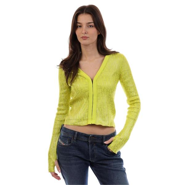 Diesel Womens/Ladies Metal Hook Slim Cardigan - Yellow - 
