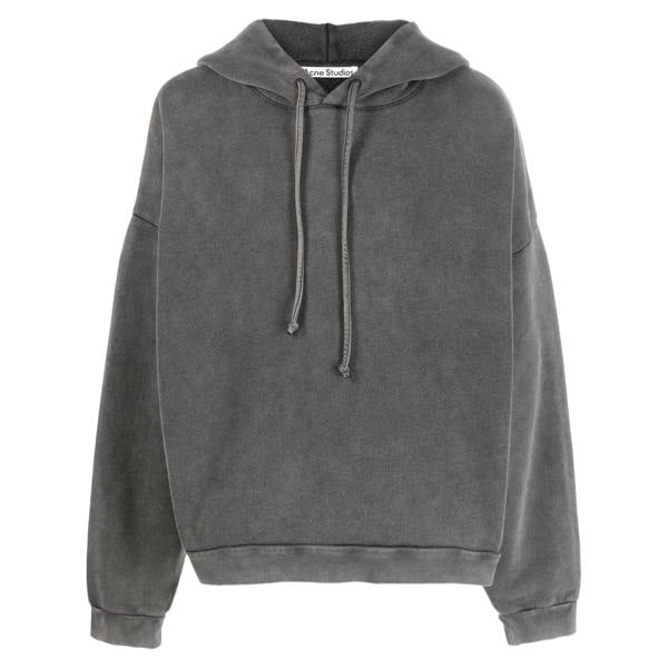 Acne Studios Logo Patch Faded Hoodie   in  Black