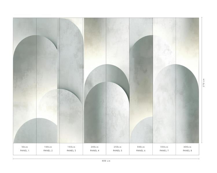 Elle Decoration By Erismann Silent Arches  - Digital wallpaper in light grey
