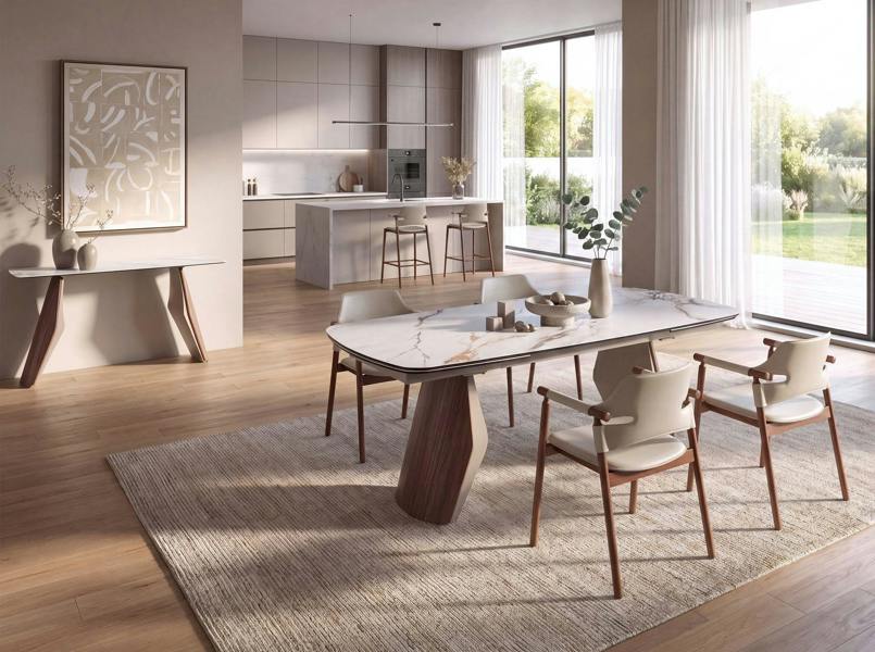 Angel Cerdá Stool in sand-coloured regenerated leather 4253