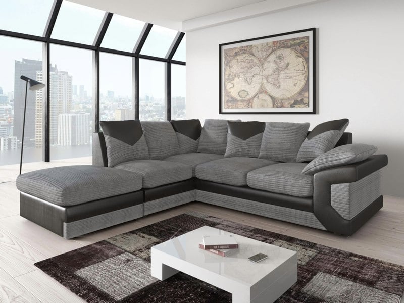 Dino Mixed Fabric Corner Sofa + FREE FOOTSTOOL