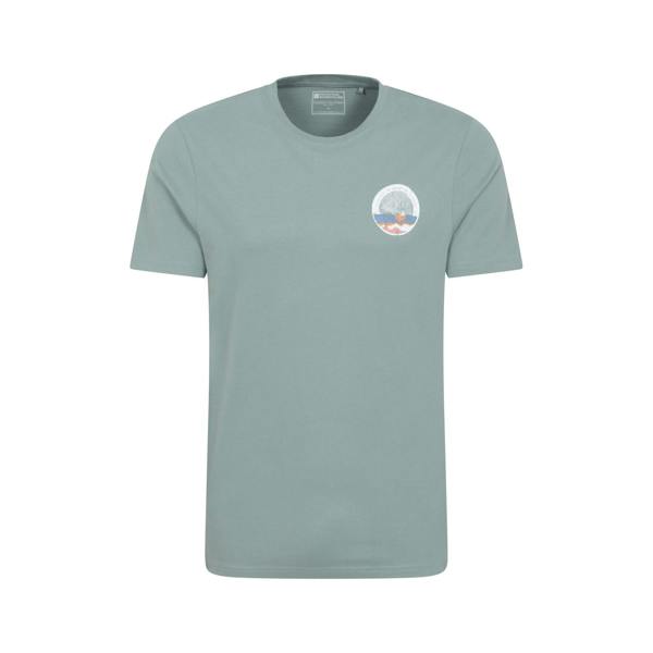 Mountain Warehouse Mens St Davids Printed Organic T-Shirt - Pale Green