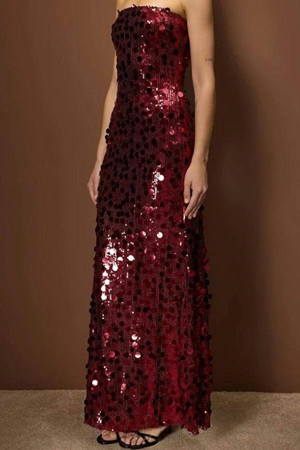 WOVCOR Sparkling Sequin Lined Evening Dress