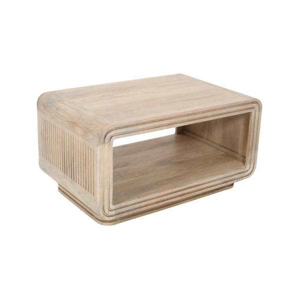 Wyld Haus Arizona Carved Natural Mango Wood Open Coffee Table