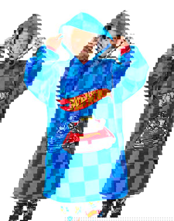 Hot Wheels Boys Blue Car Pocket Blanket Hoodie