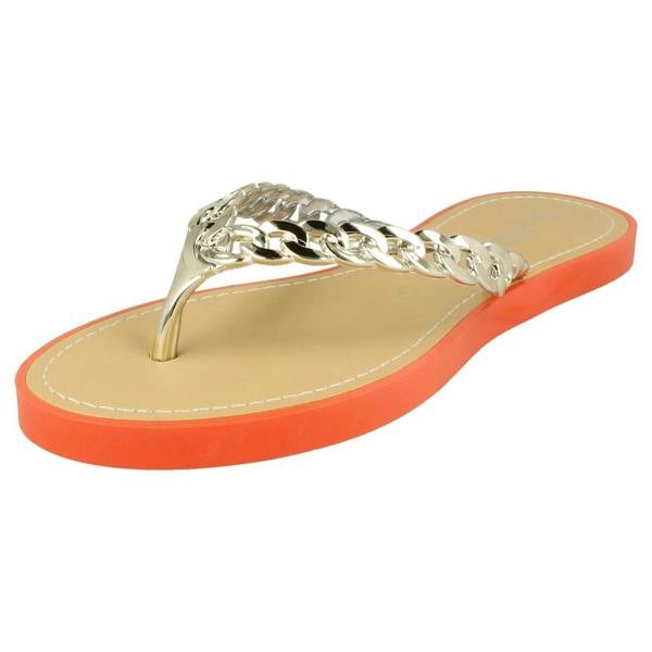 Savannah Ladies Savannah Toe Post Sandals With Upper Detailing