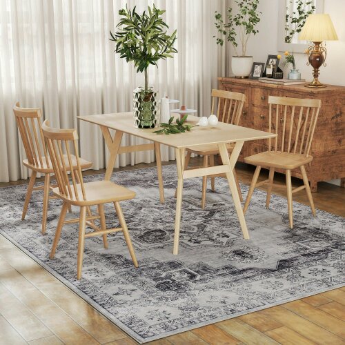 Wyld Haus Vera 290 x 200 cm Polyester Grey Vintage Style Non Slip Washable Rug
