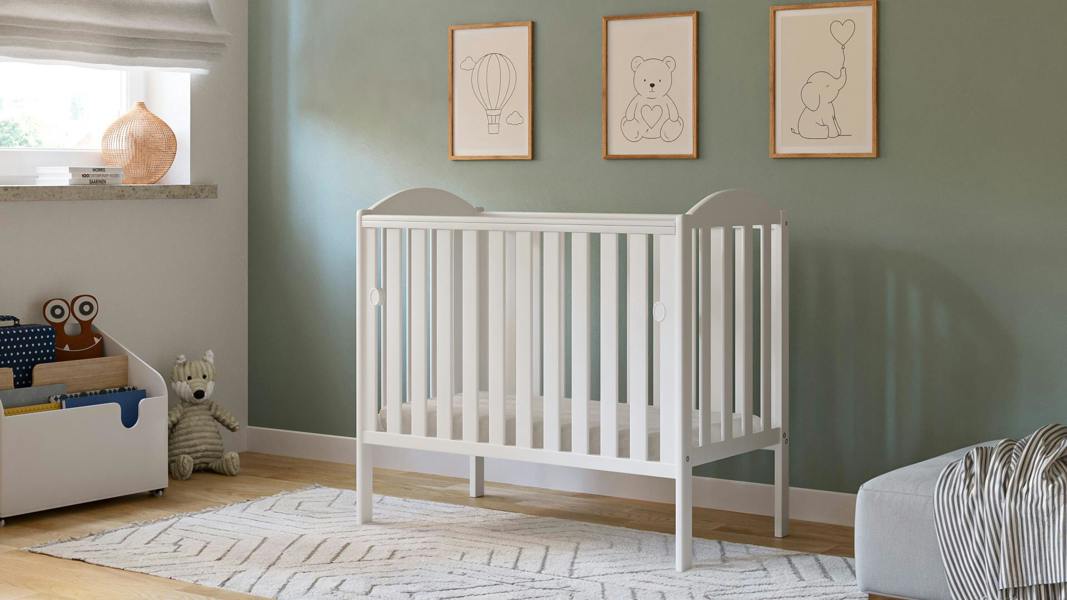 Viculii Waffi Space Saver Cot White with Bamboo Mattress