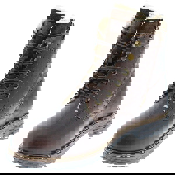 Frank James Glencoe Mens Lace Up Warm Fleece Zip Combat Boots