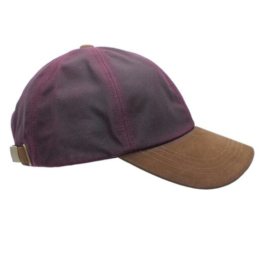 Heather Hats & Accessories Water Resistant Waxed Cotton Baseball Trucker Cap, Cotton Lining, Outdoor Wear, Merlot Wine