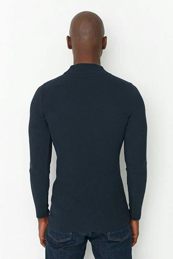 WOVCOR Half Turtleneck Ribbed Knit Men's Sweater