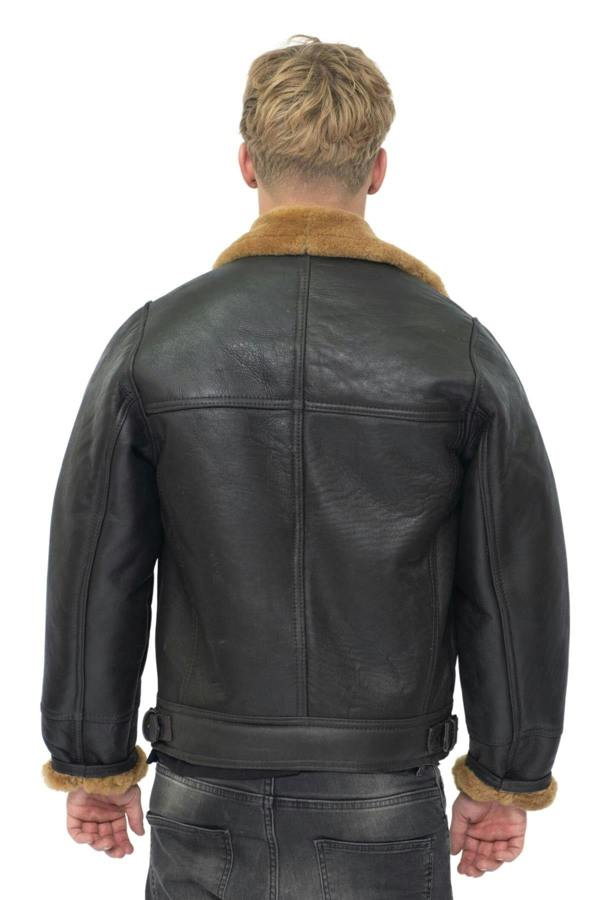 Infinity Leather Mens Sheepskin Leather WW2 Bomber Jacket-Haverhill