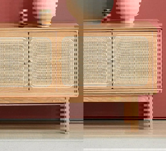 Haygashen Rattan TV Stand, Oak-Weilai Concept-Weilai Concept