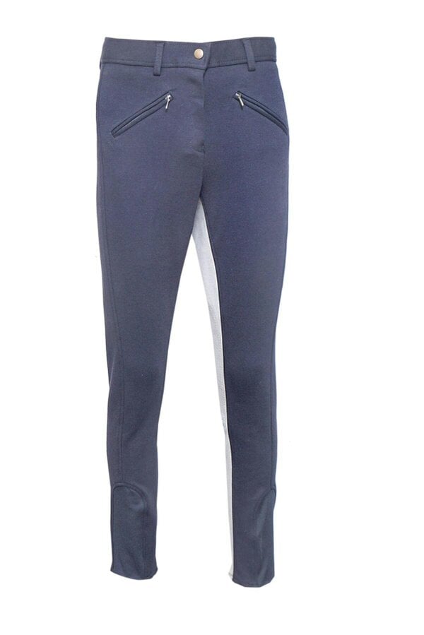 eQuitack Women's Stretchy Self Seat Horse Riding Jodhpurs Black/Grey
