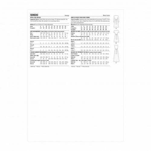Simplicity Sewing Pattern 9600, Dresses for Women, H5 (6-8-10-12-14) - Intermediate