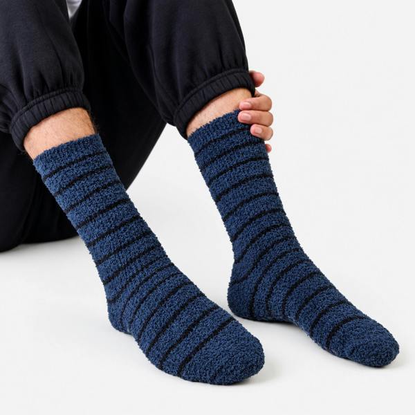 Totes SUPERSOFT TWIN PACK SLIPPER SOCKS Slipper Socks   in  Blue