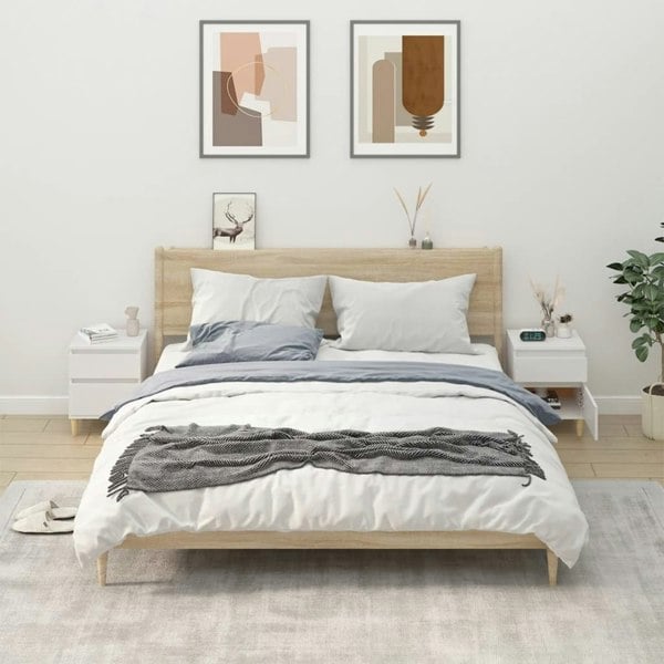 Berkfield Bedside Cabinets 2 pcs White 40x35x50 cm