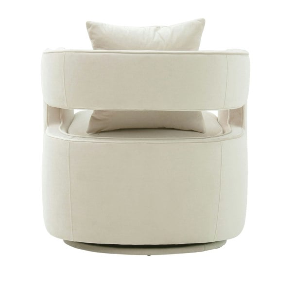 Furniture Edit Kennedy Cream Swivel Occasional Accent Chair