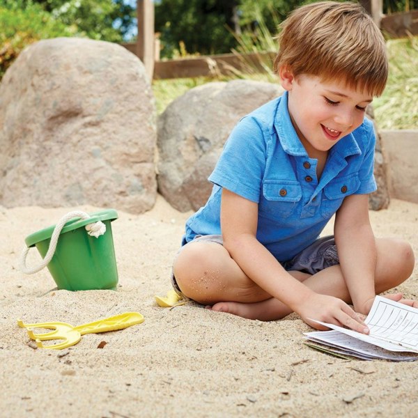 Green Toys Sand Play Set (Green Bucket) - Made From 100% Recycled Plastic