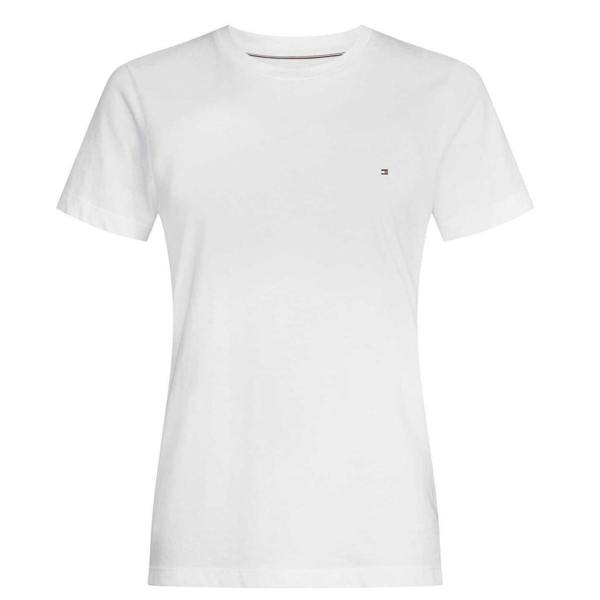 Tommy Hilfiger Womens/Ladies Embroidered Logo Cotton T-Shirt - White - 