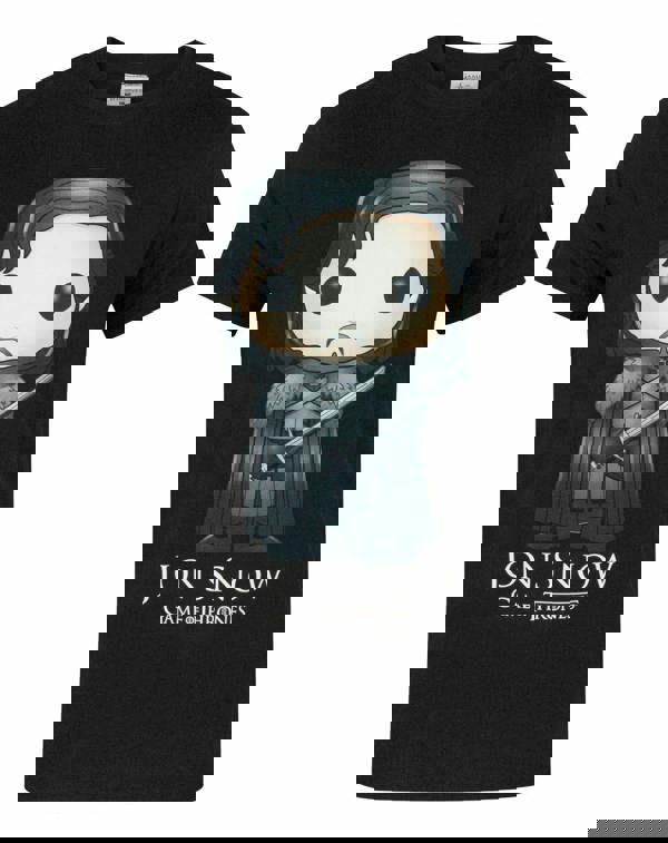 Game of Thrones Mens Black Jon Snow Short Sleeved T-Shirt