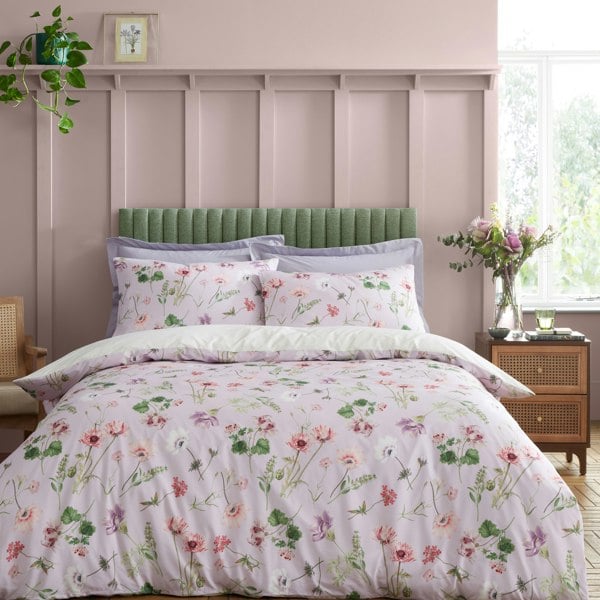 RHS Serenity Garden Reversible 200 Thread Count Cotton Duvet Cover Set