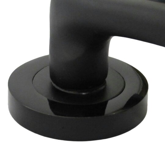 Zena Design Modern Matt Black Door Handles Internal & External Use - Lever Latch Handle with Black Nickel Rose, 6 Pairs