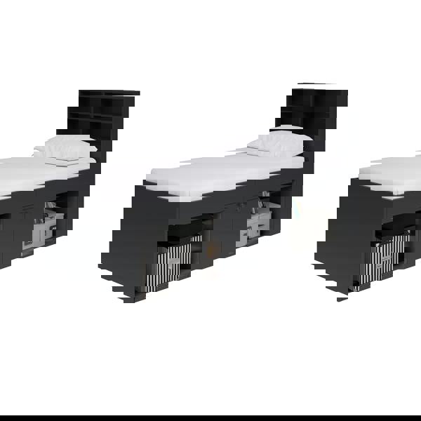 Kudlhome Single 3ft Storage Cabin Bed with Bookcase, White