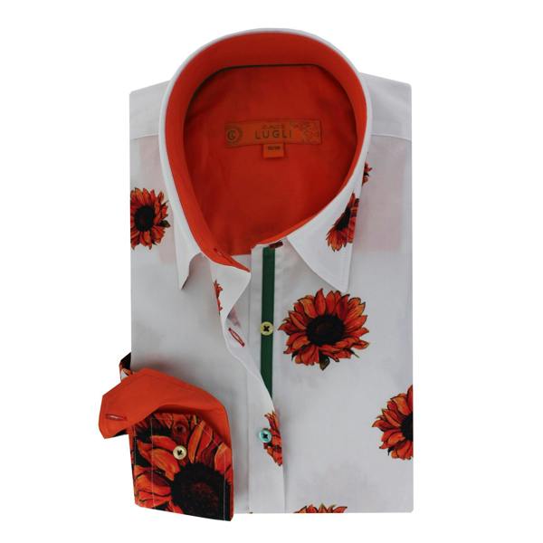 SUNFLOWER PRINT WOMENS SHIRT - Premium Men's Patterned Shirt by Claudio Lugli | Bold Design, Tailored Fit, Best Printed Shirts
