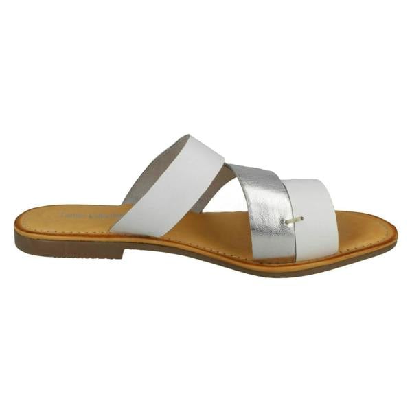 Leather Collection Ladies Leather Collection Flat Strappy Mules F00350