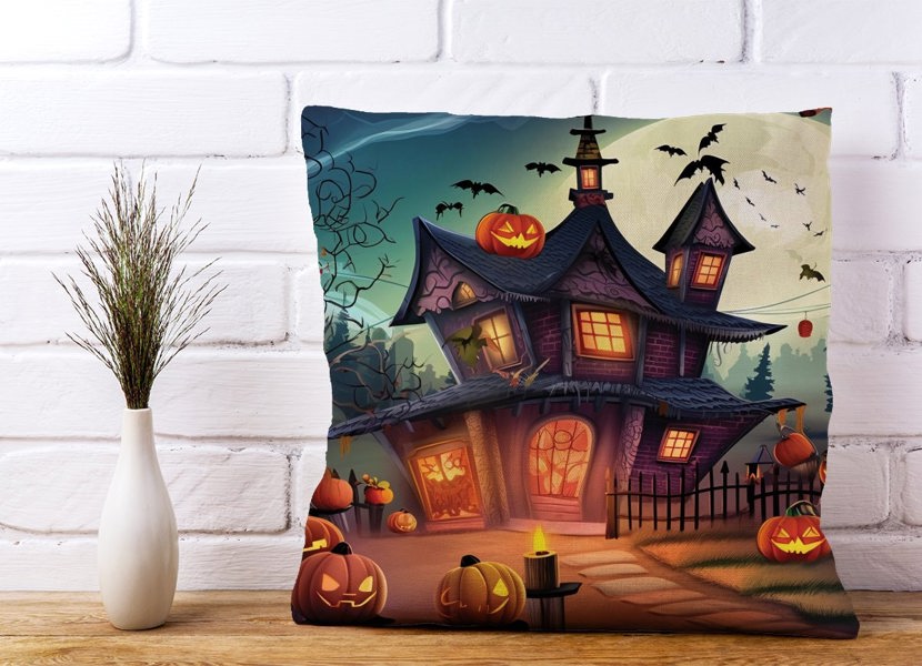 Warren Reed Spooky Halloween House Cushions