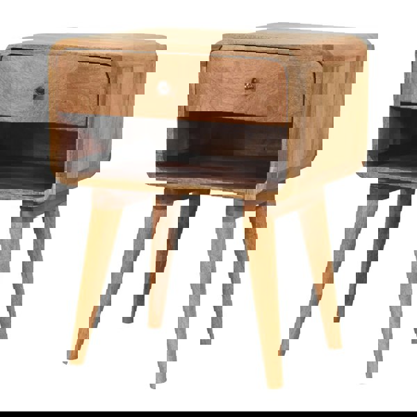 Artisan Furniture Curved Oak-ish Open Bedside