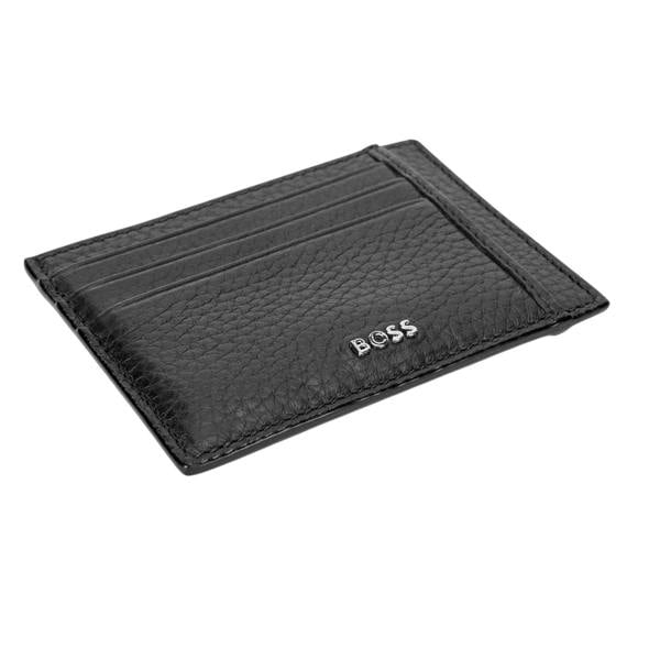Boss Crosstown Leather Card Holder - Black - 