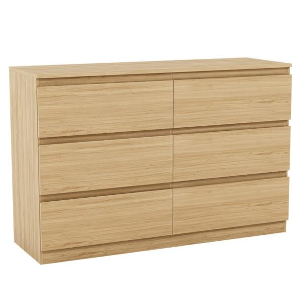 Vida Designs Denver 6 Drawer Chest, Black