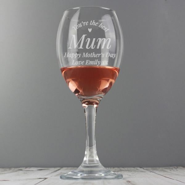 Personalised 'You Are The Best' Wine Glass - close-up detail