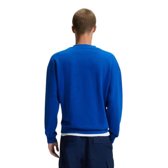 Hugo Mens Niero Logo Crew Neck Sweatshirt - Blue