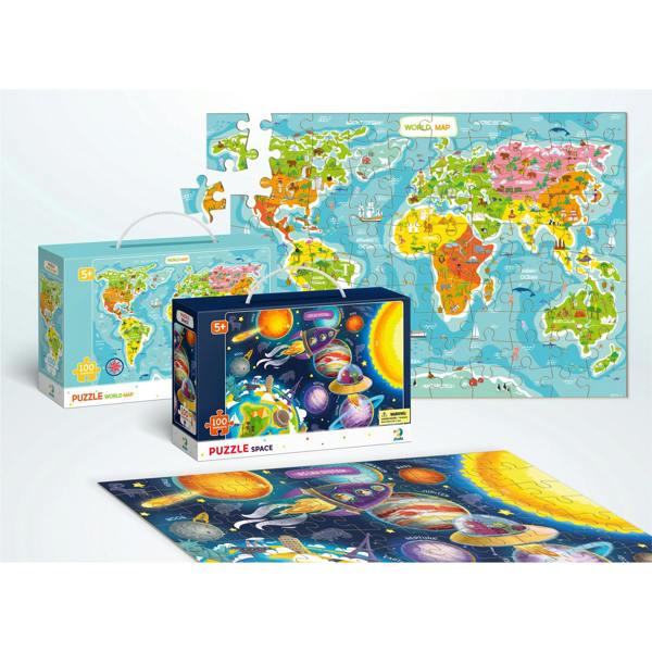 DODO Set Of 2 Maps One Of The World and One Of Space - Blue