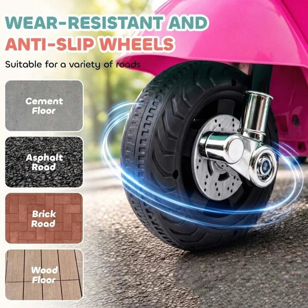 Vespa Licensed 6V Kids Electric Motorbike Ride On Motorcycle Battery Powered for 18-36 Months with Horn, Pink