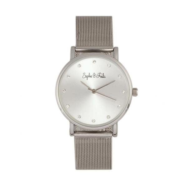 Sophie & Freda Savannah Mesh Bracelet Watch w/Swarovski Crystals