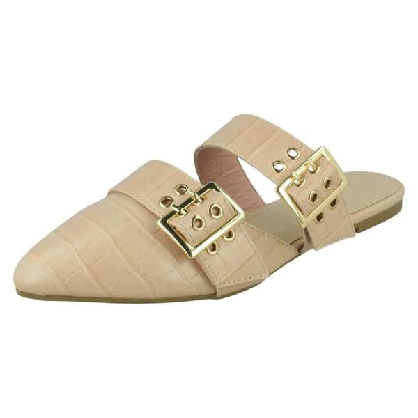 Spot On Ladies Spot On Croc Print Mules F80539