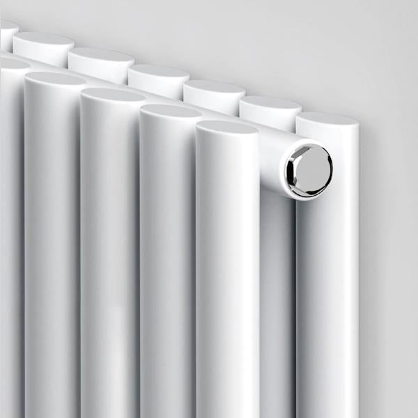 MYHOMEWARE White 660 x 600 mm Modern Horizontal Column Designer Radiator Oval Double Panel Radiator Heater