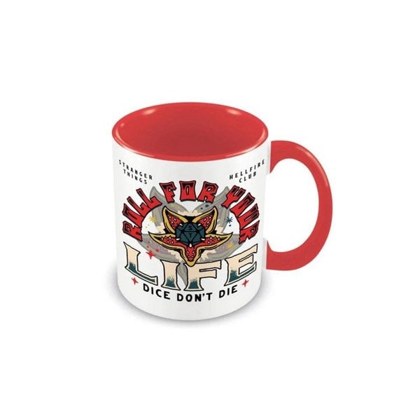 Stranger Things Roll For Your Life Mug - White/Red